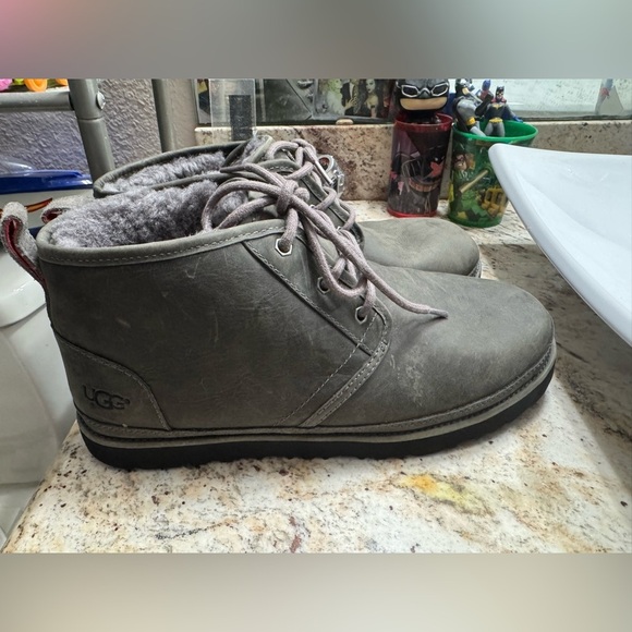 UGG MEN NEUMEL WATERPROOF CHARCOAL LEATHER SHOE US 12 NWOT - Picture 3 of 9